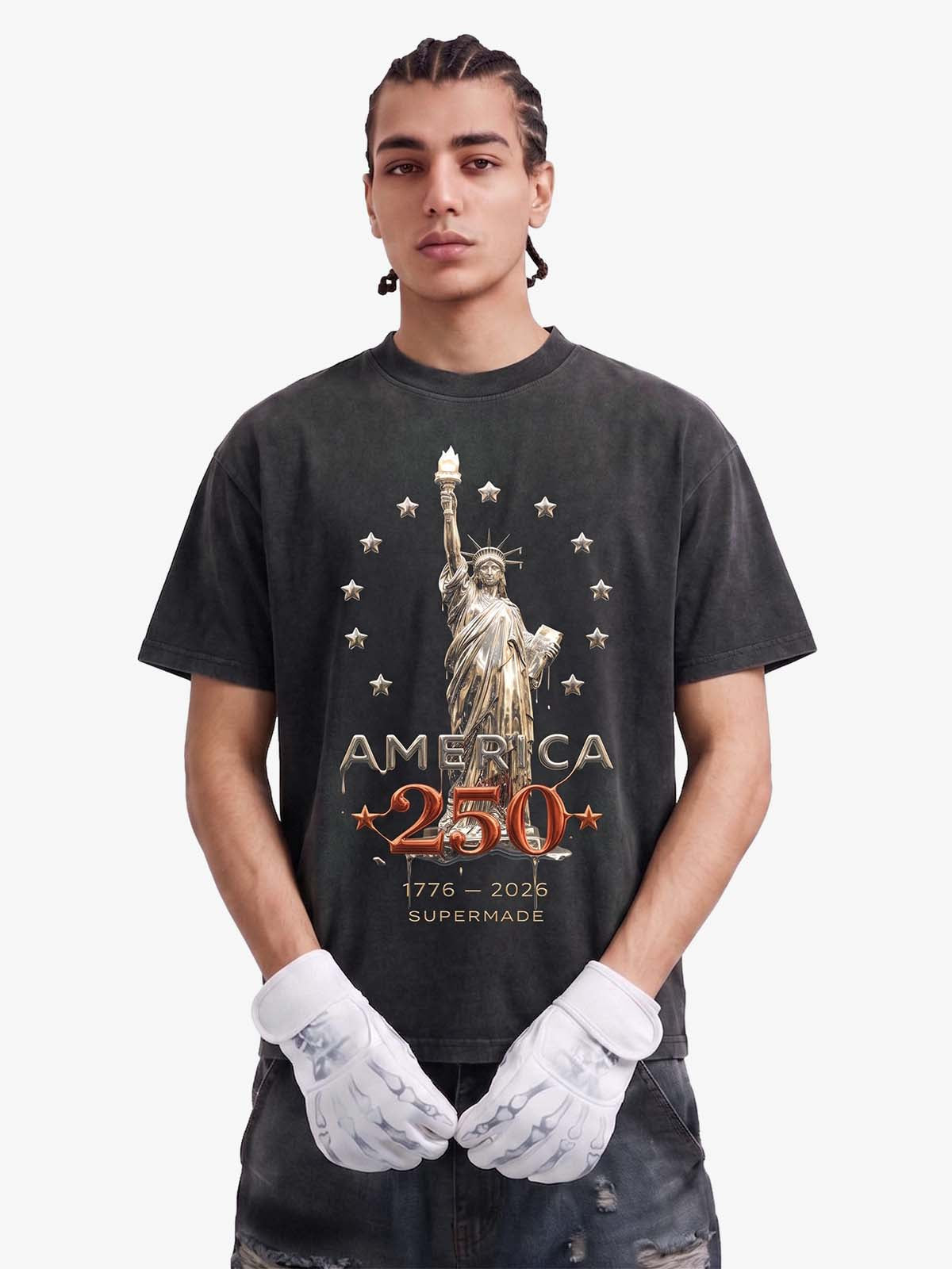 Liberty Statue Chrome Washed T-Shirt 