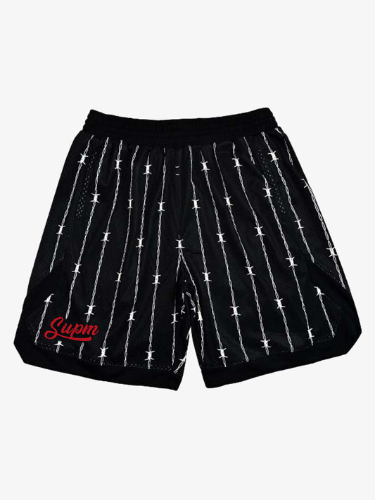 Retro Barbed Wire Athletic Shorts