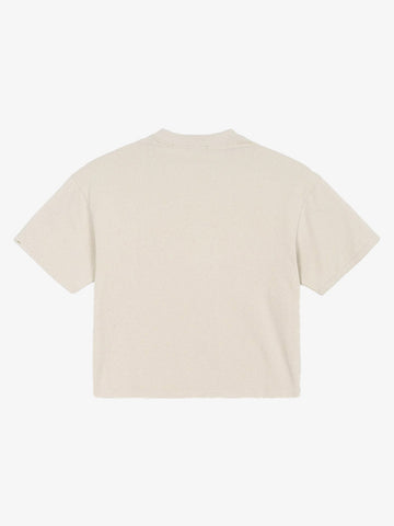 Distressed Metallic Logo Cropped T-Shirt 