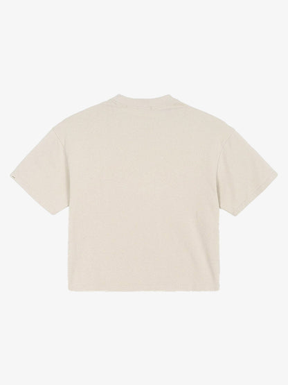 Distressed Metallic Logo Cropped T-Shirt 