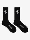 Stylish Black Crew Socks with Unique Logo Design for Everyday Wear 