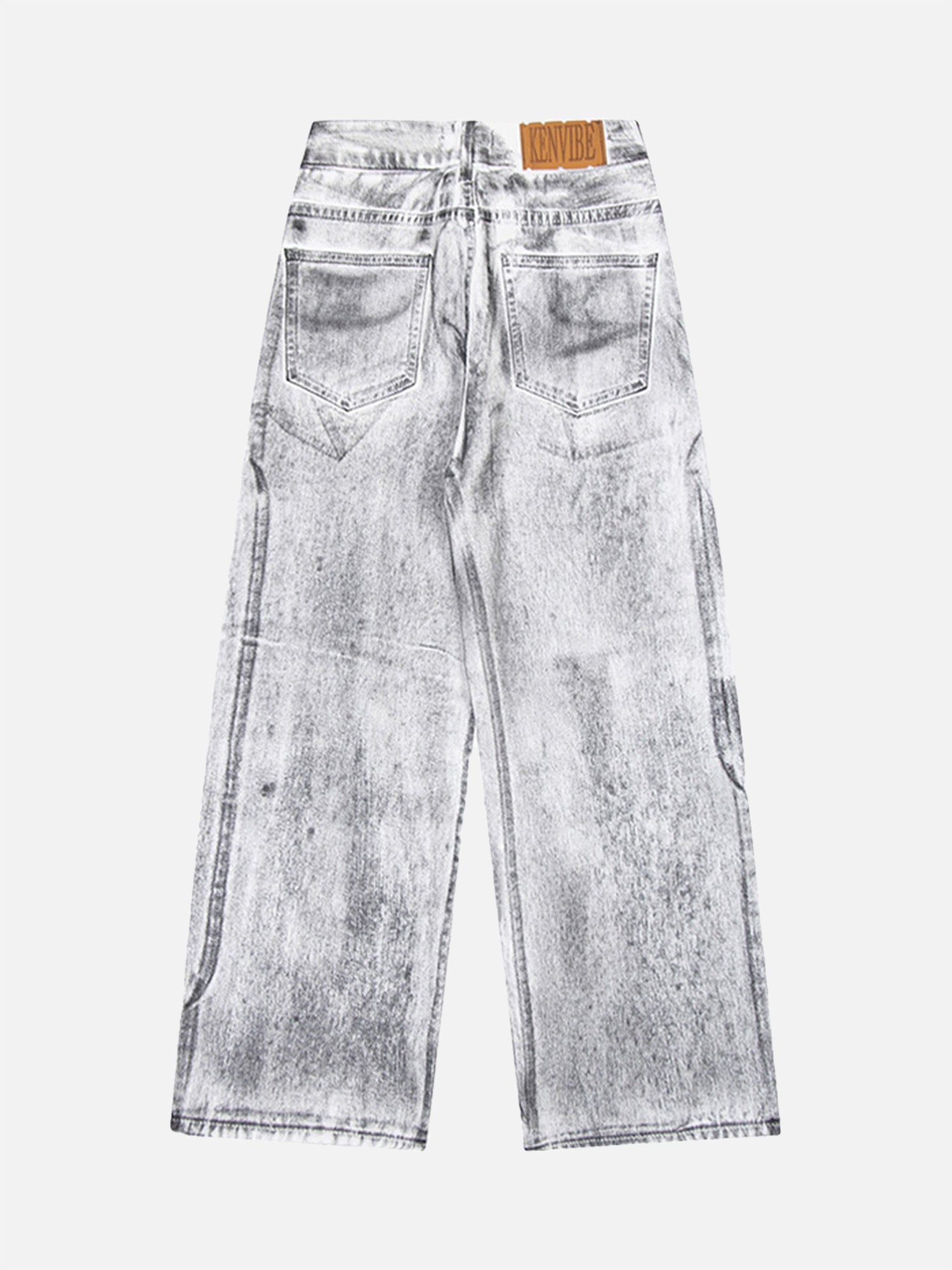 Wasteland Style Niche Design Dirty White Loose Jeans