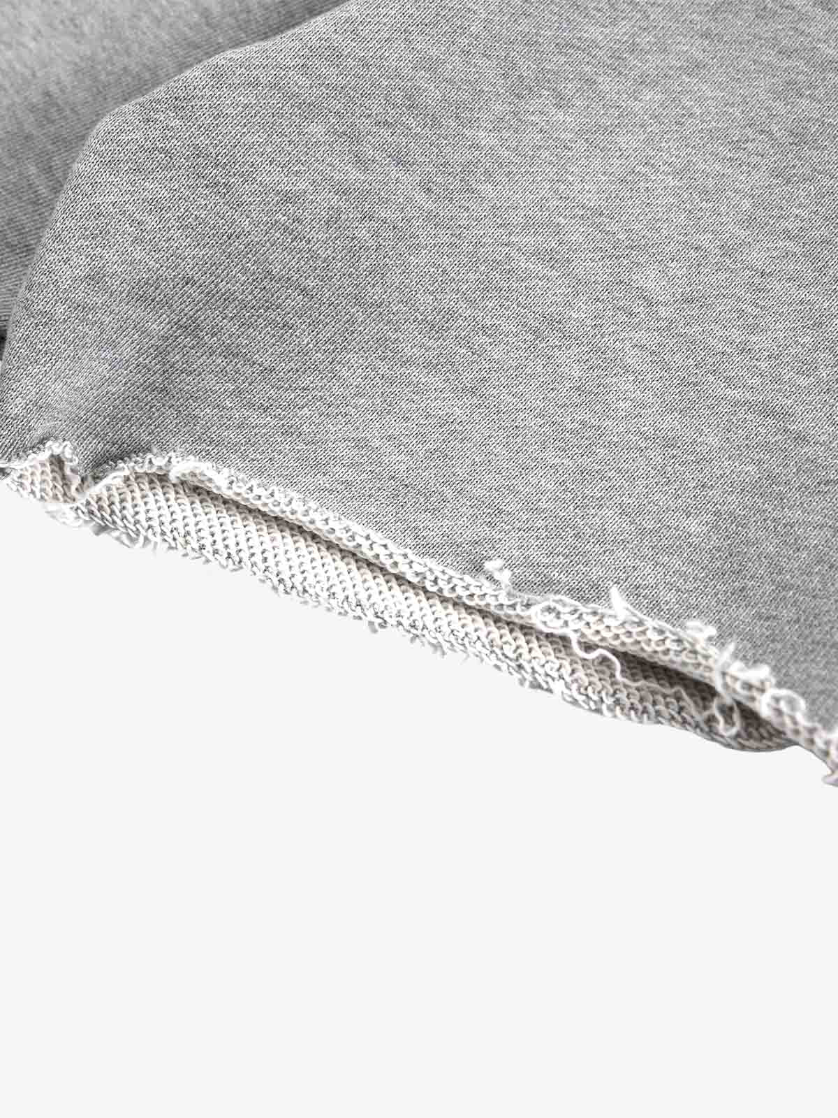 Off-Shoulder Raw Edge Cropped Long Sleeve Tee