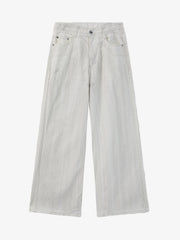Colorful Cross Patch Straight Leg with Detachable Chain Jeans 