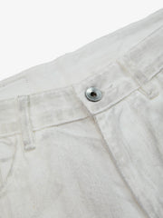 Colorful Cross Patch Straight Leg with Detachable Chain Jeans 