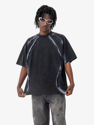 Retro Structured Panels T-Shirt 