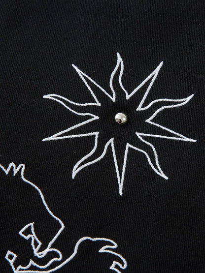 Thesupermade Heavy Contrast Thread Embroidered Multi-button Jeans 