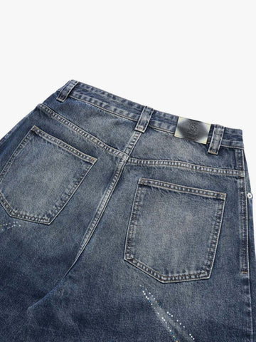 All-Over Rhinestone Embellished Jeans
