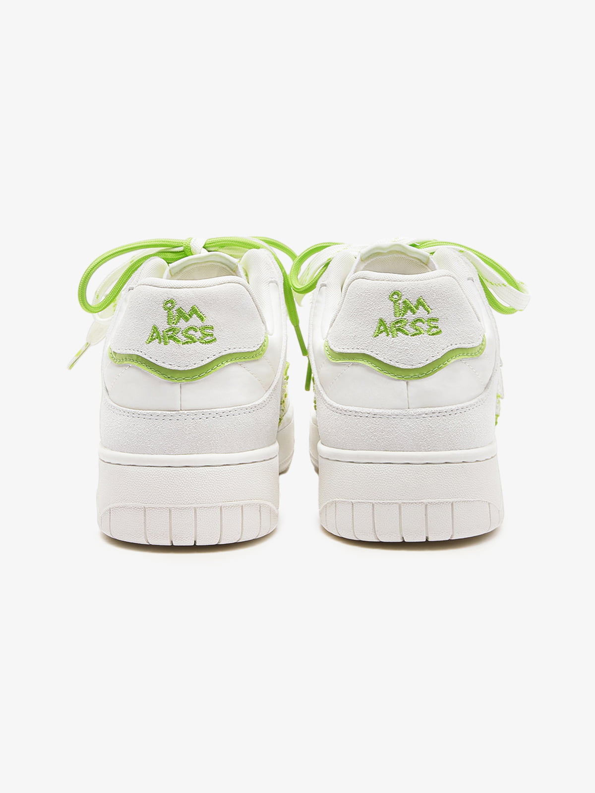 Fashionable Neon Green and White Low-top Sneakers for Everyday Wear 