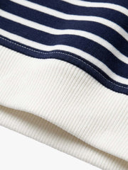 Anchor Embroidered Striped Heavyweight Sweatshirt