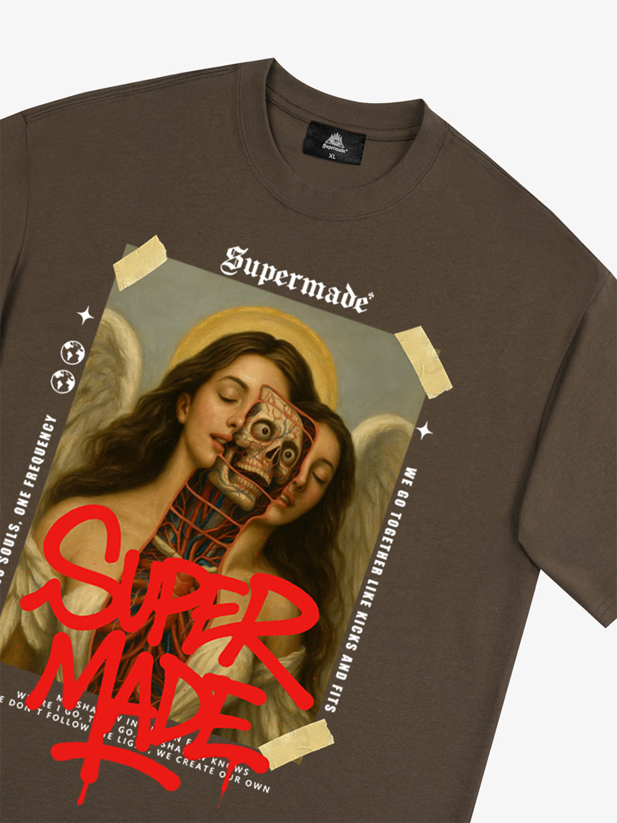 Angel and Demon Struggle Graphic T-shirt 