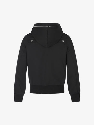 Logo Embroidered Patchwork Hooded Cardigan