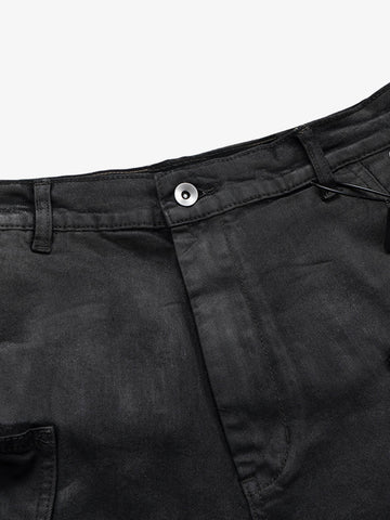Industrielle Cargo-Shorts mit mehreren Taschen im Used-Look