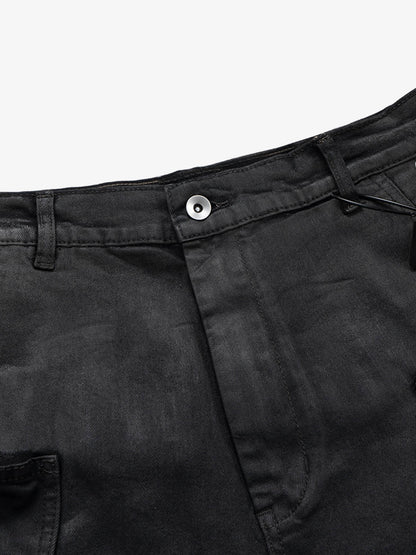 Industrielle Cargo-Shorts mit mehreren Taschen im Used-Look
