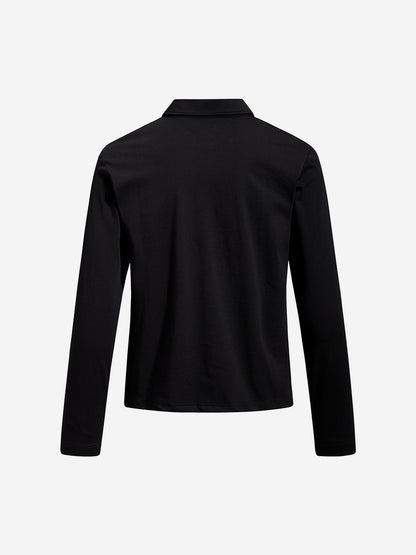 Portrait Graphic Long Sleeve Polo Shirt