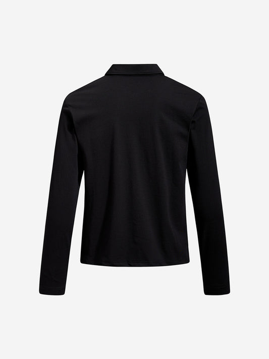 Portrait Graphic Long Sleeve Polo Shirt