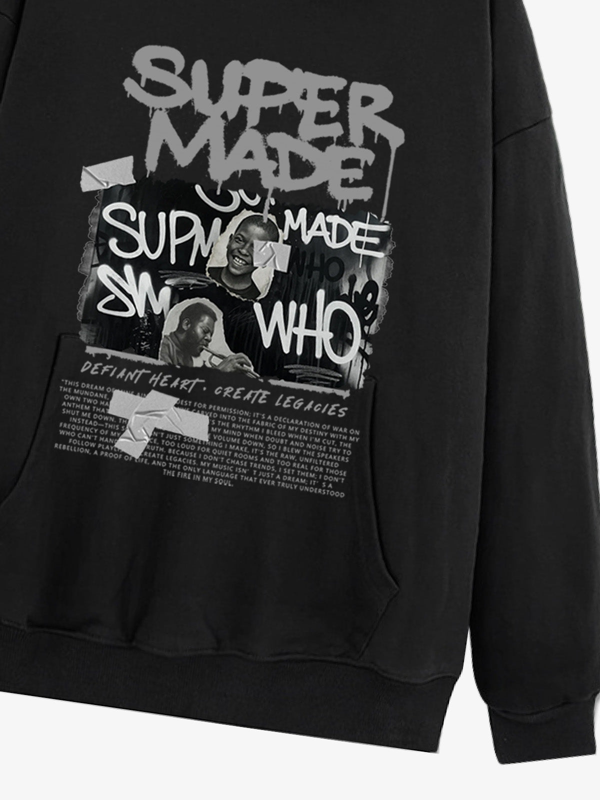 SupermadeTrendy Retro Graffiti Character Hooded Sweatshirt 