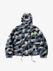 Camo Sherpa Hooded Drawstring Jacket