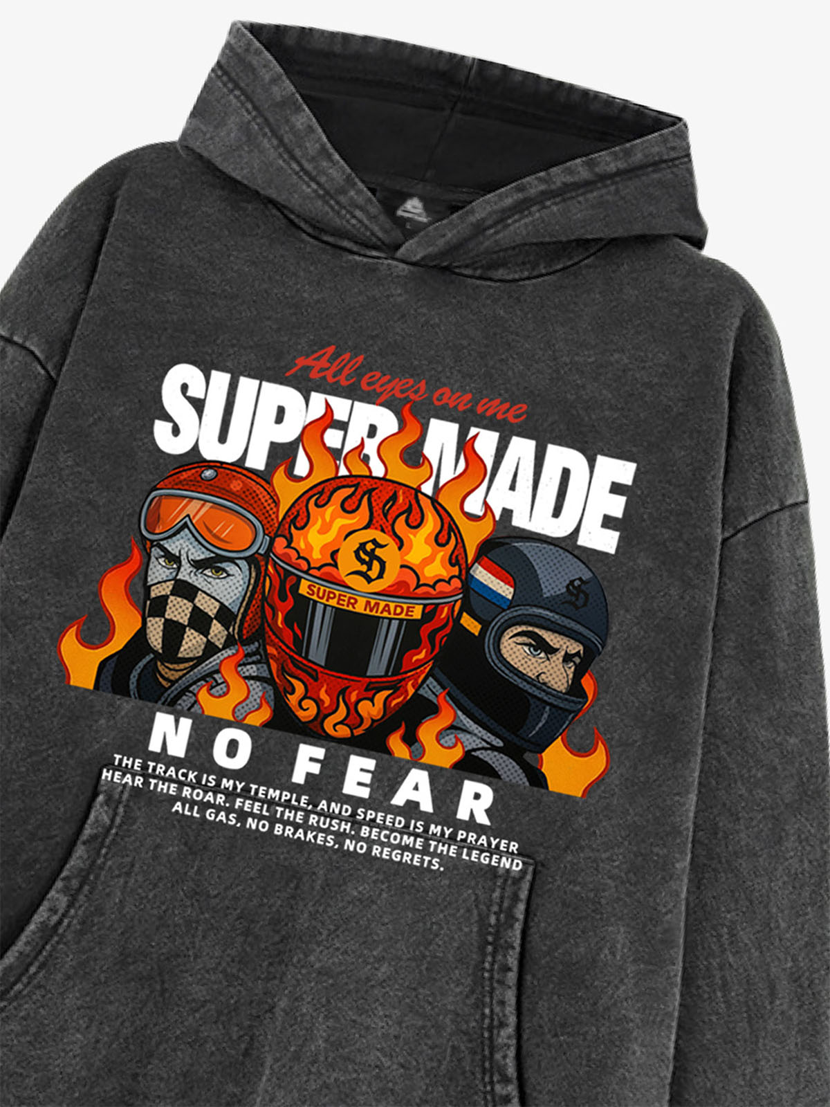 Supermade Cyber Hot-Blooded Motorcycle Hooded Sweatshirt 