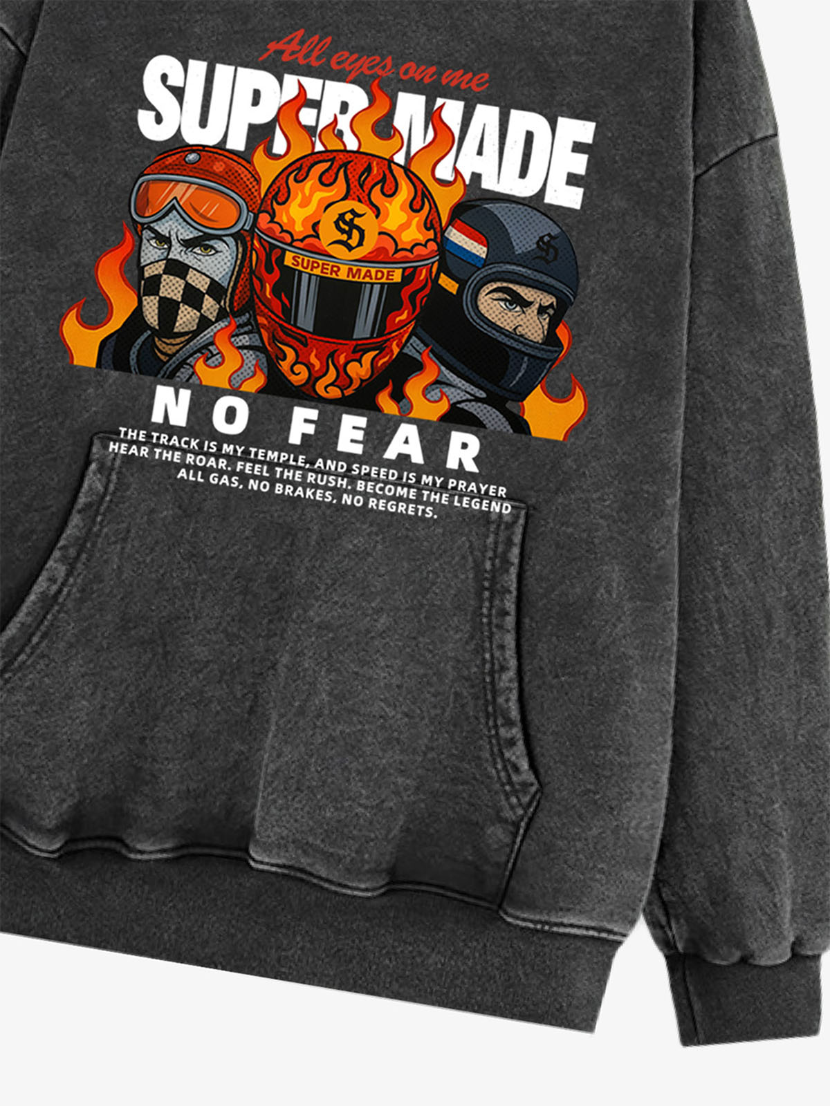 Supermade Cyber Hot-Blooded Motorcycle Hooded Sweatshirt 