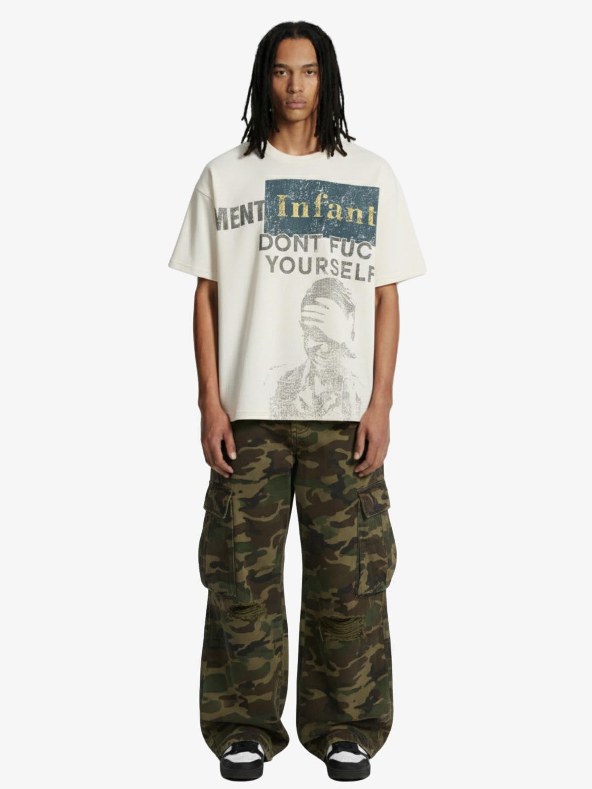 Statement Text Graphic Waffle T-Shirt 