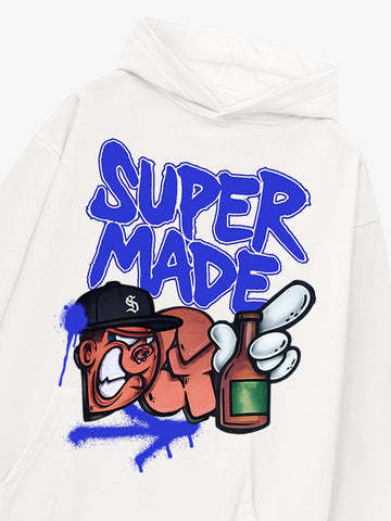 Original Contrast Color Letter Graphic Hoodie 