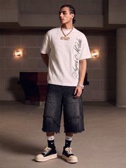Side Script Waffle Knit T-Shirt