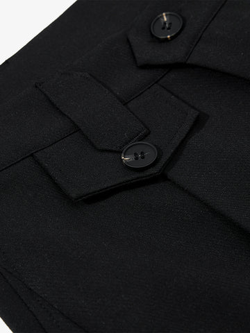 Tie Detail Relaxed Fit Draped Suit Pants 