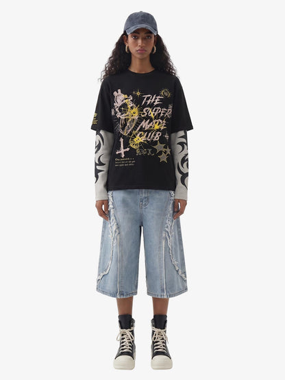 Shorts vaqueros desgastados High Street de Thesupermade - 2100