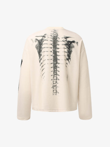 Sweat-shirt gaufré à motif squelette-2495