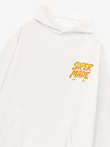 Distressed Graphic Bold Angel Wings Design Hoodie 