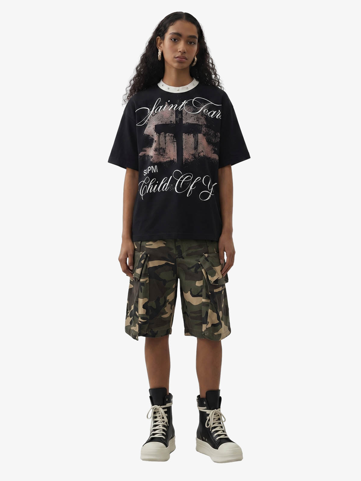 Camouflage Cotton Cargo Multi Pocket Jorts 