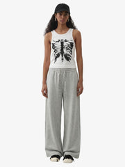 Drawstring Wide Leg Relaxed Sweatpants 