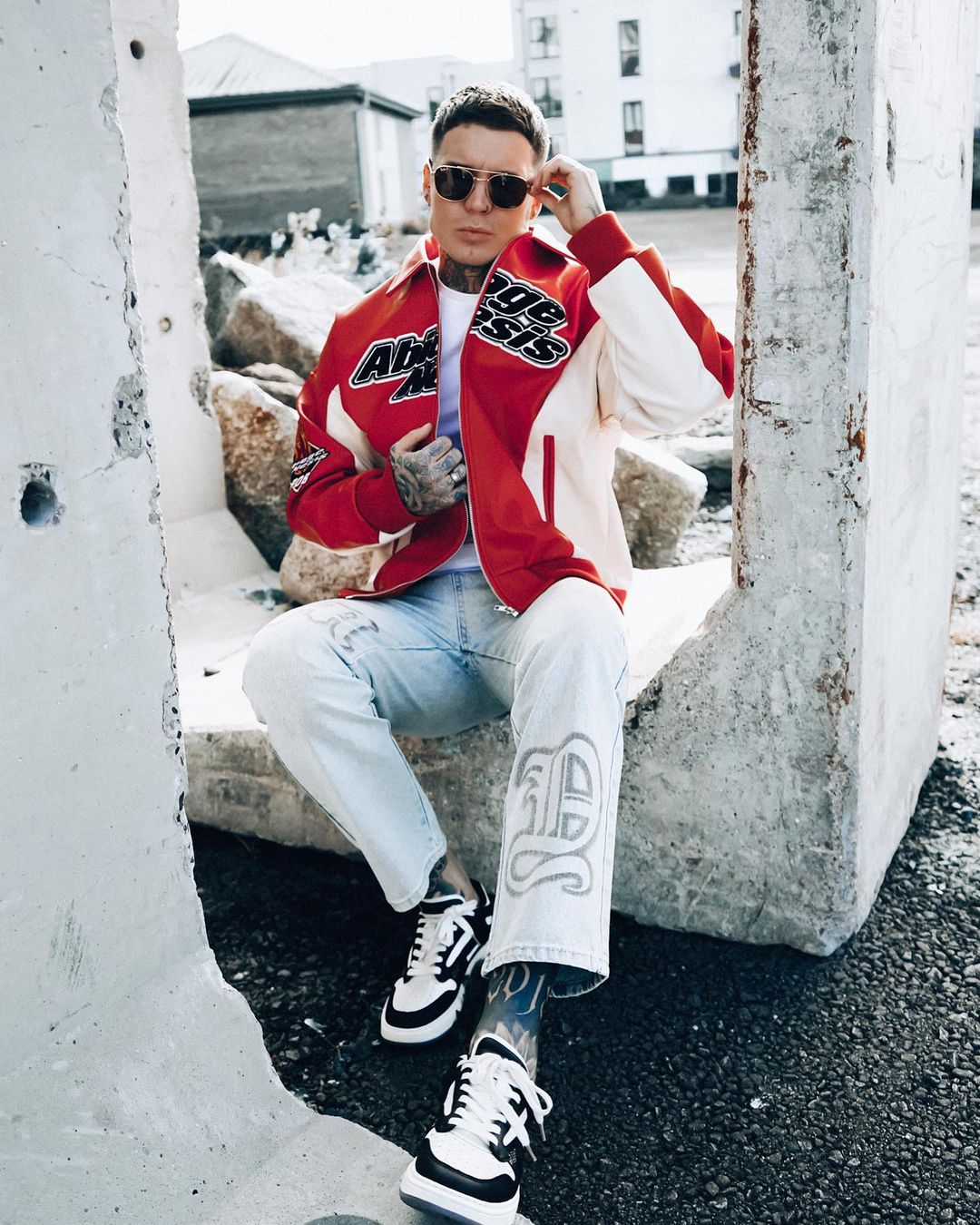 Leather Lettering Jacket 1343