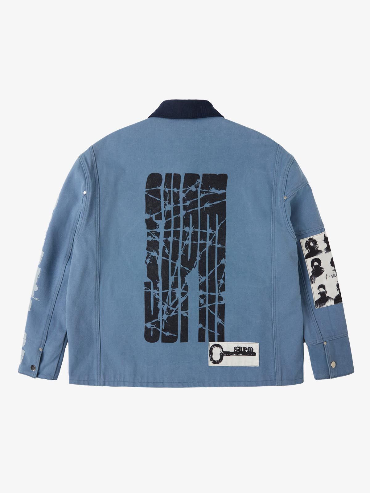 Supermade Multi-Element Appliqué Patchwork Denim Suit 