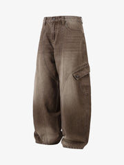 High-Waisted Wide-Leg Cargo Pants with Unique Pocket Design 