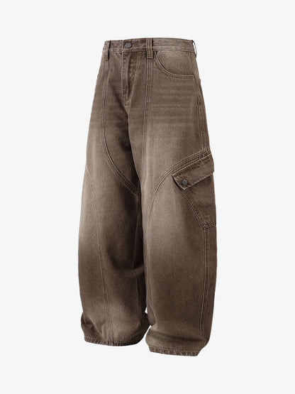 High-Waisted Wide-Leg Cargo Pants with Unique Pocket Design 