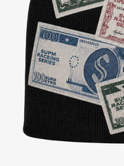 Street Style Banknote Print Knitted Beanie