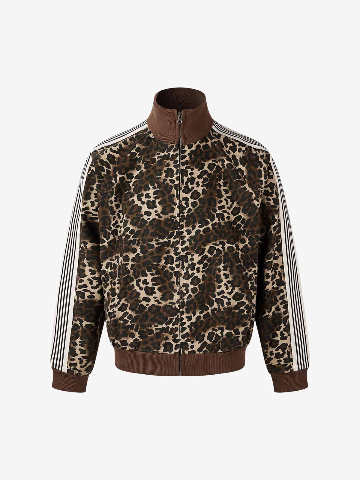 Leopard Pattern Boxy Fit Track Jacket