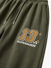 Letter Print Scorpion Terry Embroidered Hoodie & Sweatpants Set