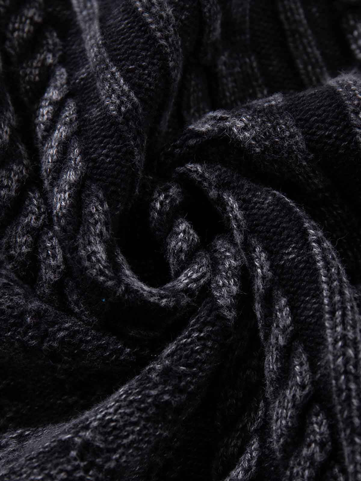 Cotton Blend Cable Knit Cardigan Sweater for Men - Classic Blue with Button Front and Ribbed Details 