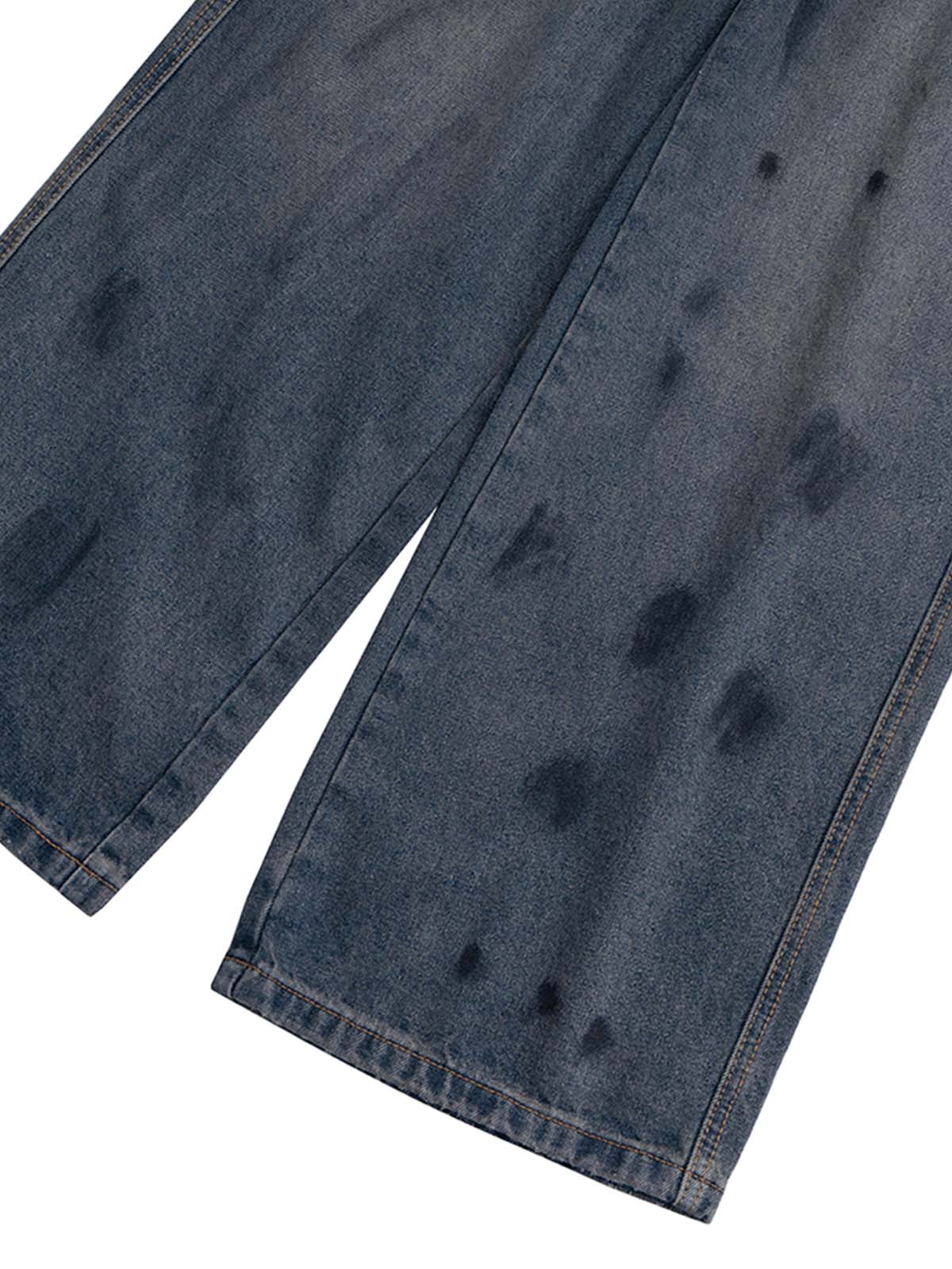 Wasteland Style Ink Splash Baggy Jeans 