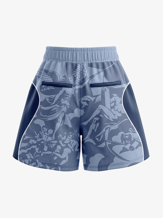Vintage Masterpiece Print Custom Jersey Shorts
