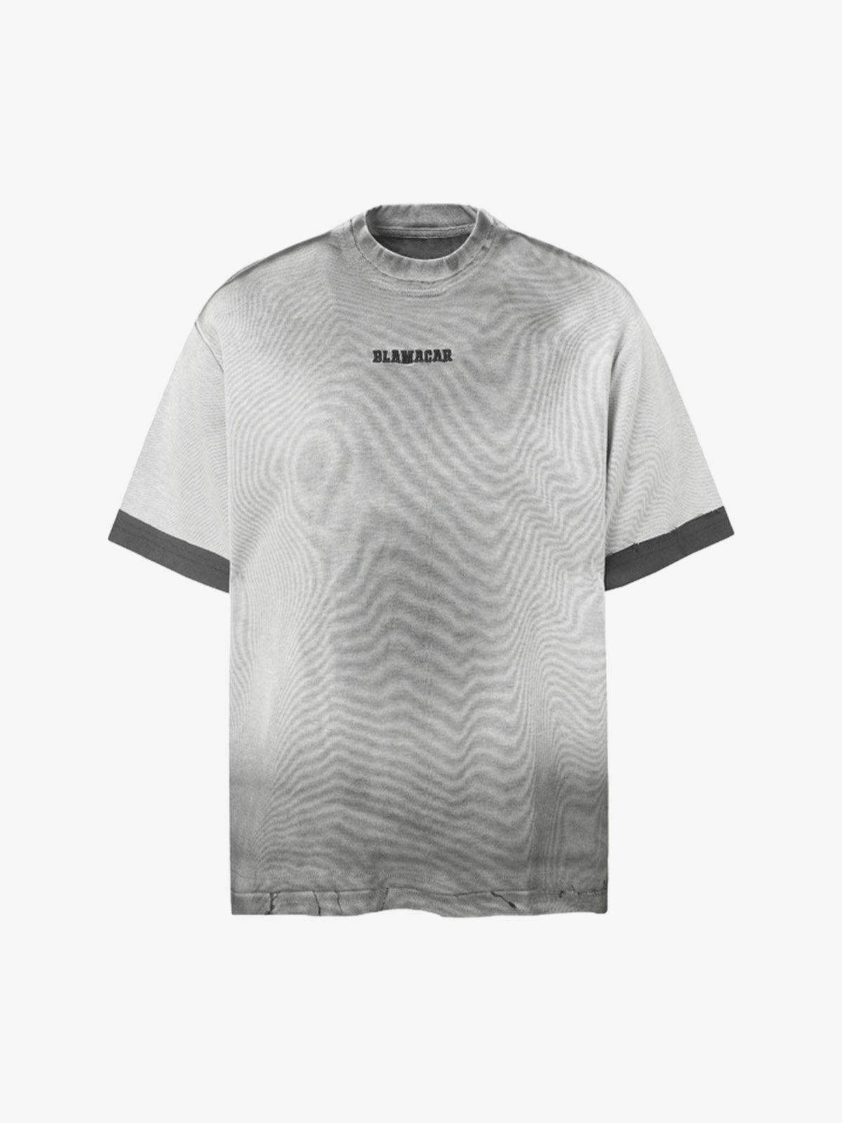 Vintage Distressed Washed Gradient Short-sleeved T-shirt 