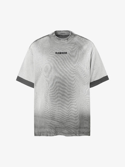 Vintage Distressed Washed Gradient Short-sleeved T-shirt 