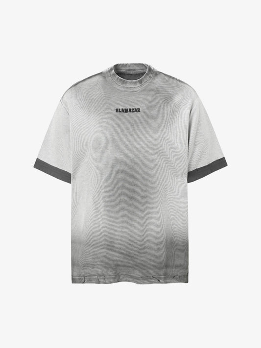 Vintage Distressed Washed Gradient Short-sleeved T-shirt 