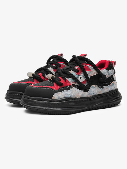 7CM Height-Enhancing Sneakers with Fluid Lines and Granular Outsole 