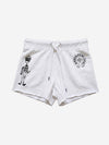 Y2K Cross Graphic Raw-Hem Shorts
