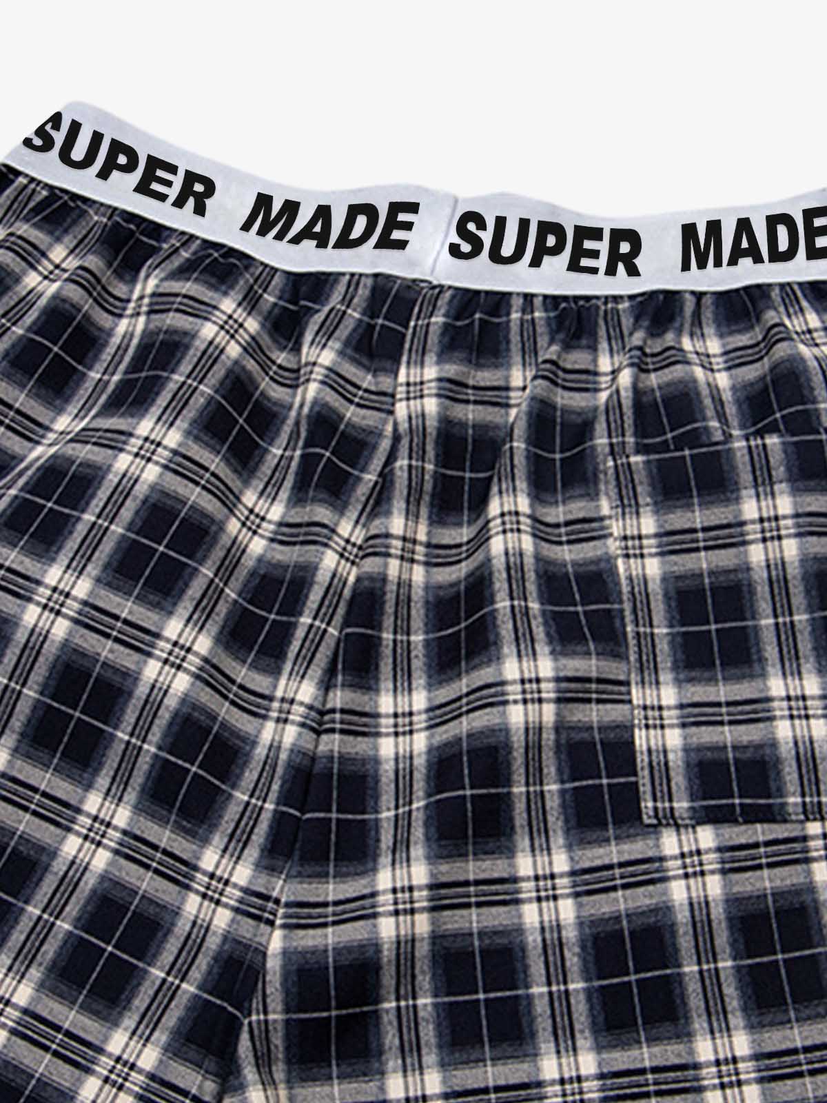 Super Soft Cotton Flannel Pajama Pants – Wide-Leg Plaid Lounge Pants