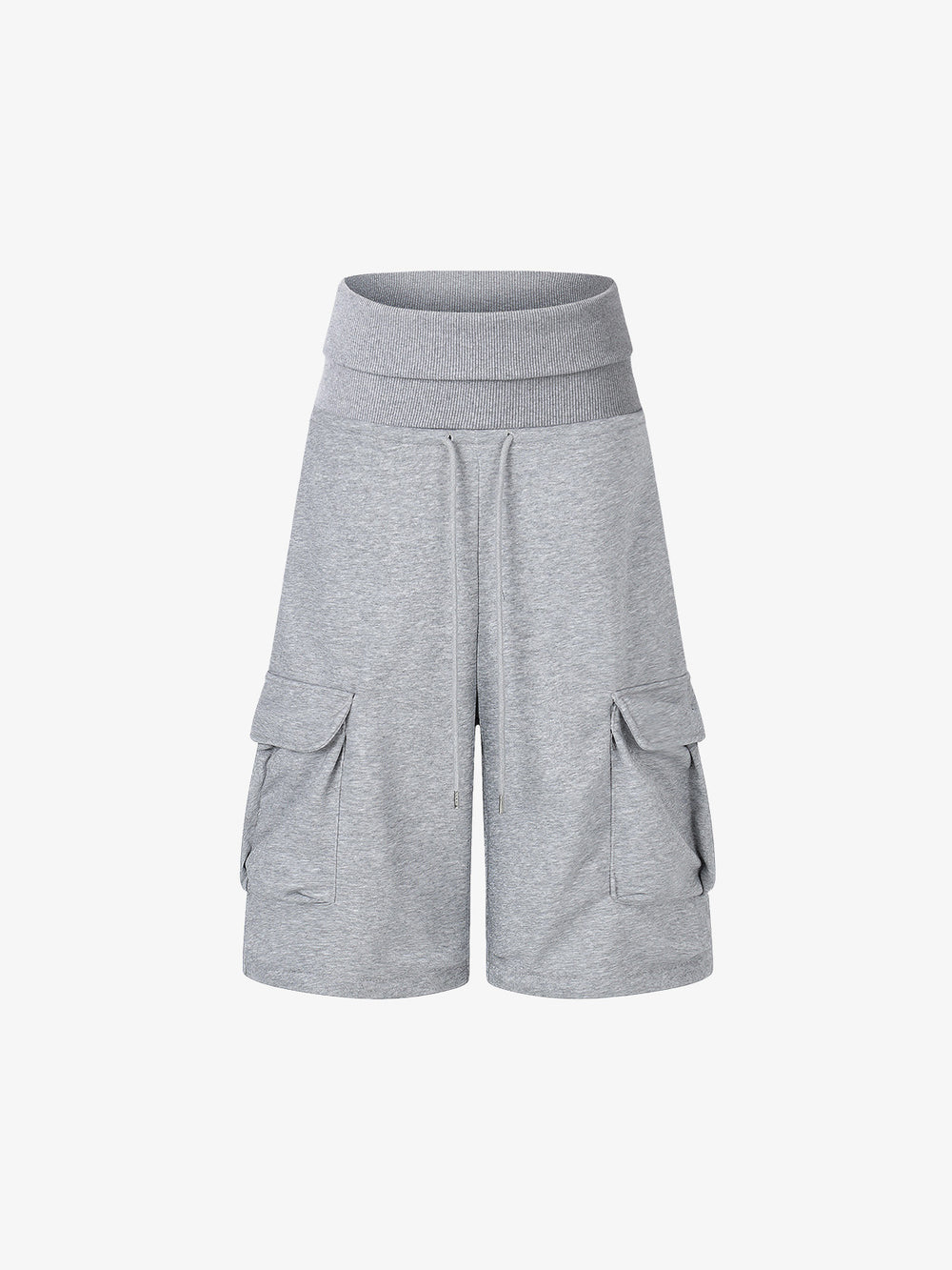 Fleece-Cargo-Shorts, hochgeschnitten, weites Bein, lockere Passform, Streetwear-Shorts